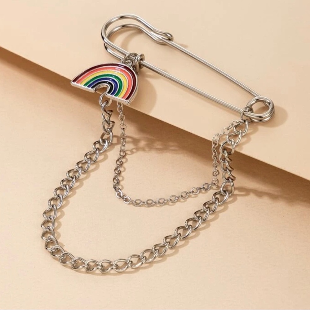 Pride Rainbow Striped Brooches